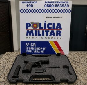 Suspeitos são presos com pistola 9mm durante abordagem da Polícia Militar em Vera