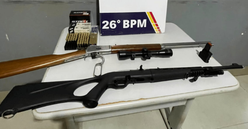 Homem é preso com armas e mais de 100 munições após denúncia de disparos em MT