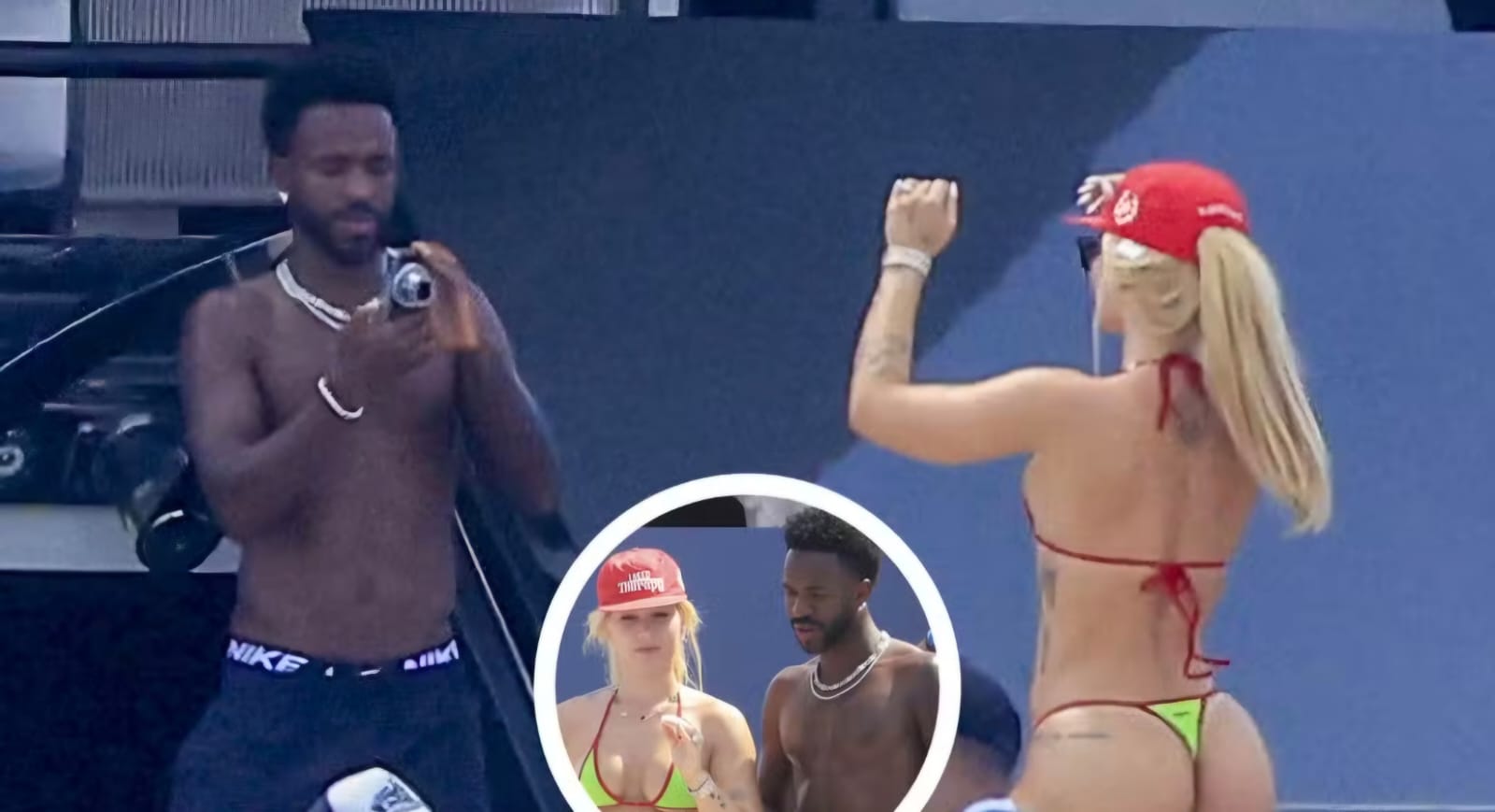 Vini Jr. e Virginia Fonseca são alvos de paparazzi durante passeio em megaiate em Ibiza; fotos